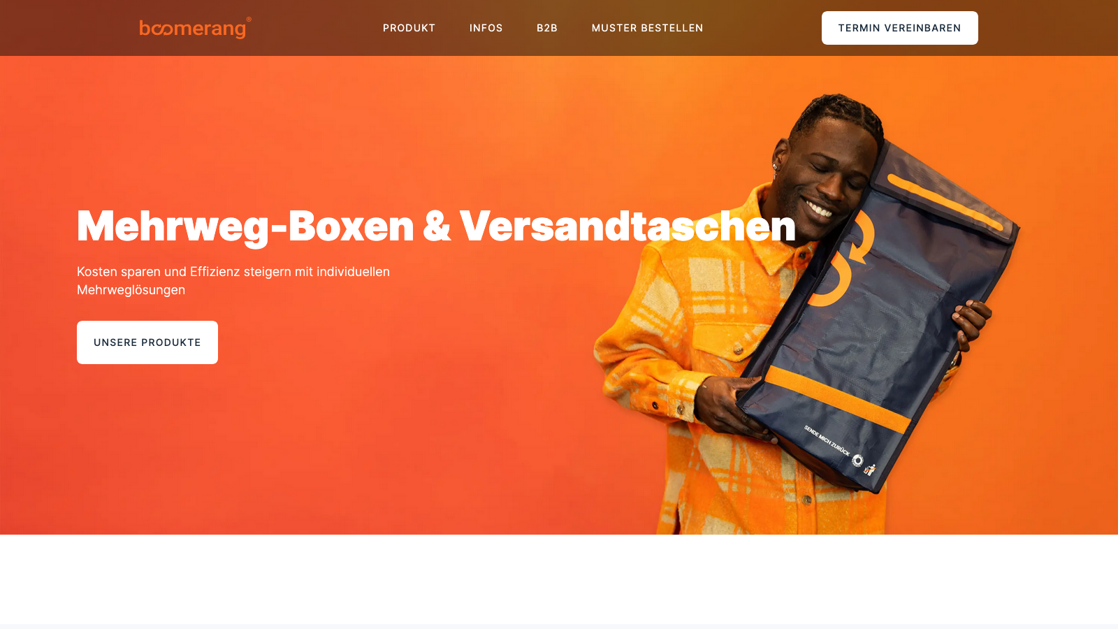 Boomerang live website screenshot