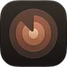 Crescent app icon: copper progress rings stacked on a dark brown background