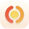 Grab app icon: a yellow dot between a red and an orange arc on a cream background