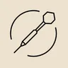 The Scorer app icon, a dart inside a broken circle, on a warm off-white background